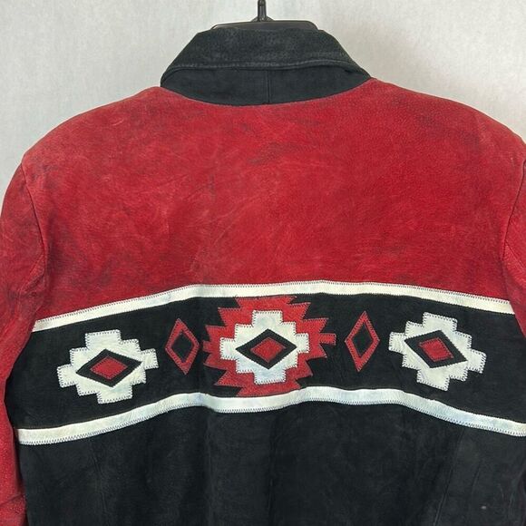 Vtg Echo Mountain Leather Bomber Style Jacket Coat MEX Sz 38, Mens S, Womens L - Picture 6 of 12